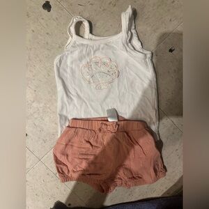 Carter's Cream Tank Top with Embroidered Design